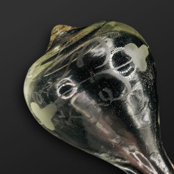 Hand Blown Hallow Clear Glass Decanter Stopper Etched Phallus Erotic Grapes 4” - Picture 5 of 10